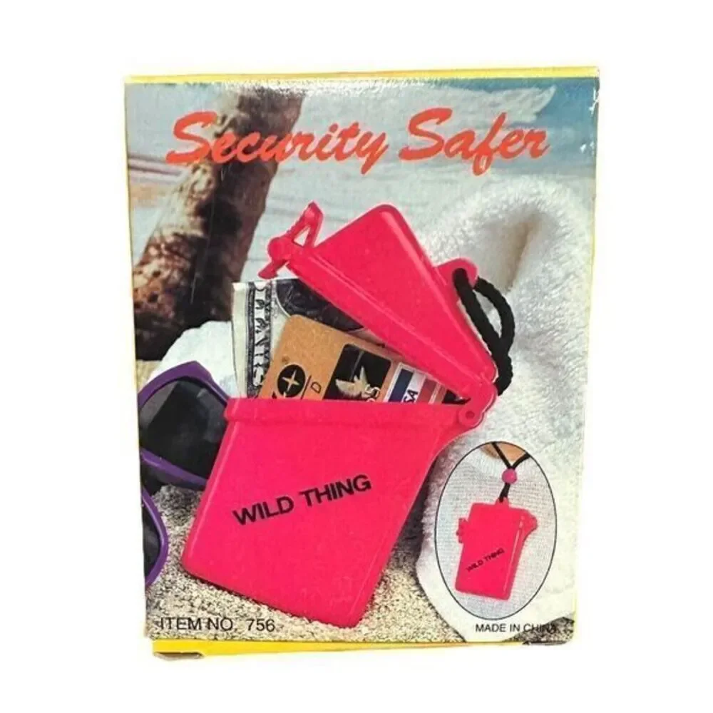 Vintage 1993 Pink Security Safer Money/Card Holder